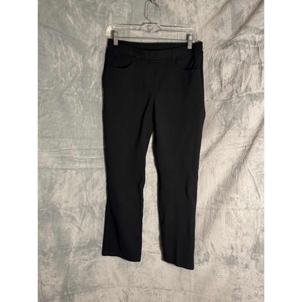 Quince Ultra-Stretch Ponte Straight Leg Pants Black Petite Medium PM Workwear